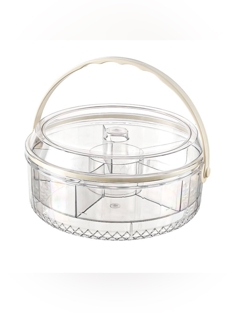 Fruit Storage Container 1 Piece, 5-Compartment Portable Fresh-Keeping Fruit Tray